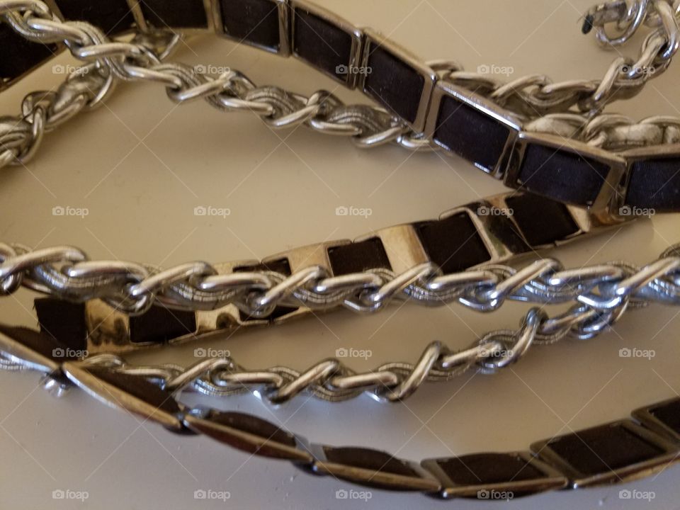 black and silver chain design