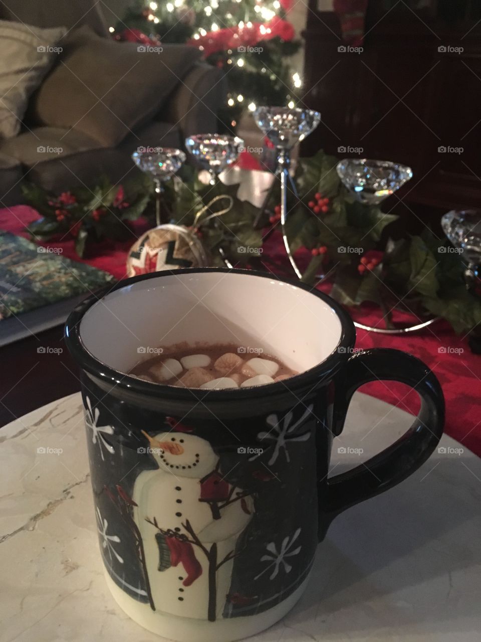 Hot cocoa at Christmas 