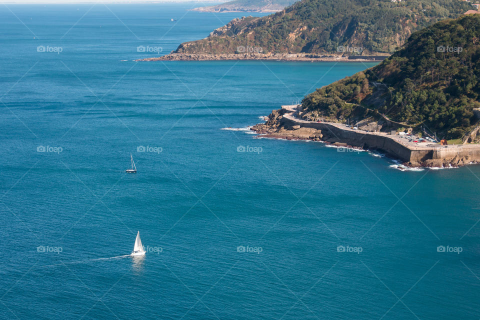 High angle view of beach at Spain