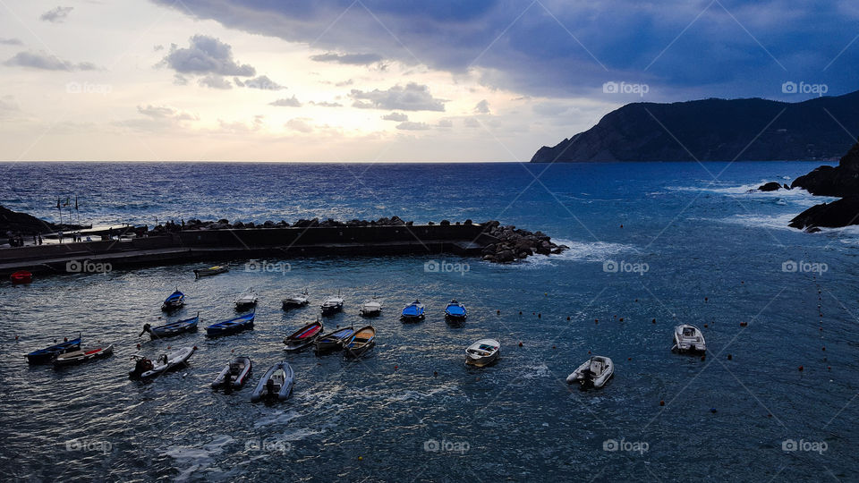 Seascape in Vernazza in Italy