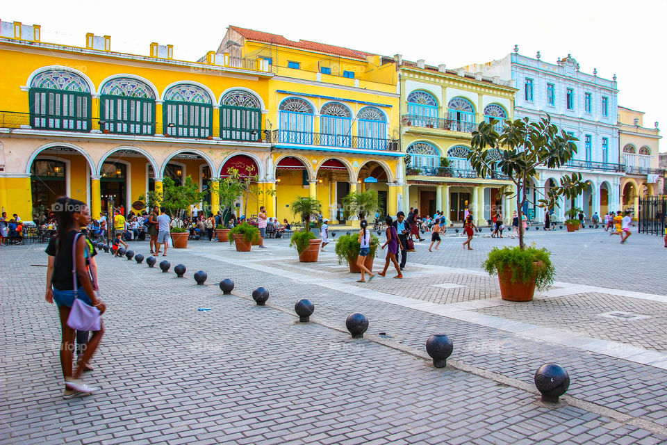 City square in old Havana Cuba 