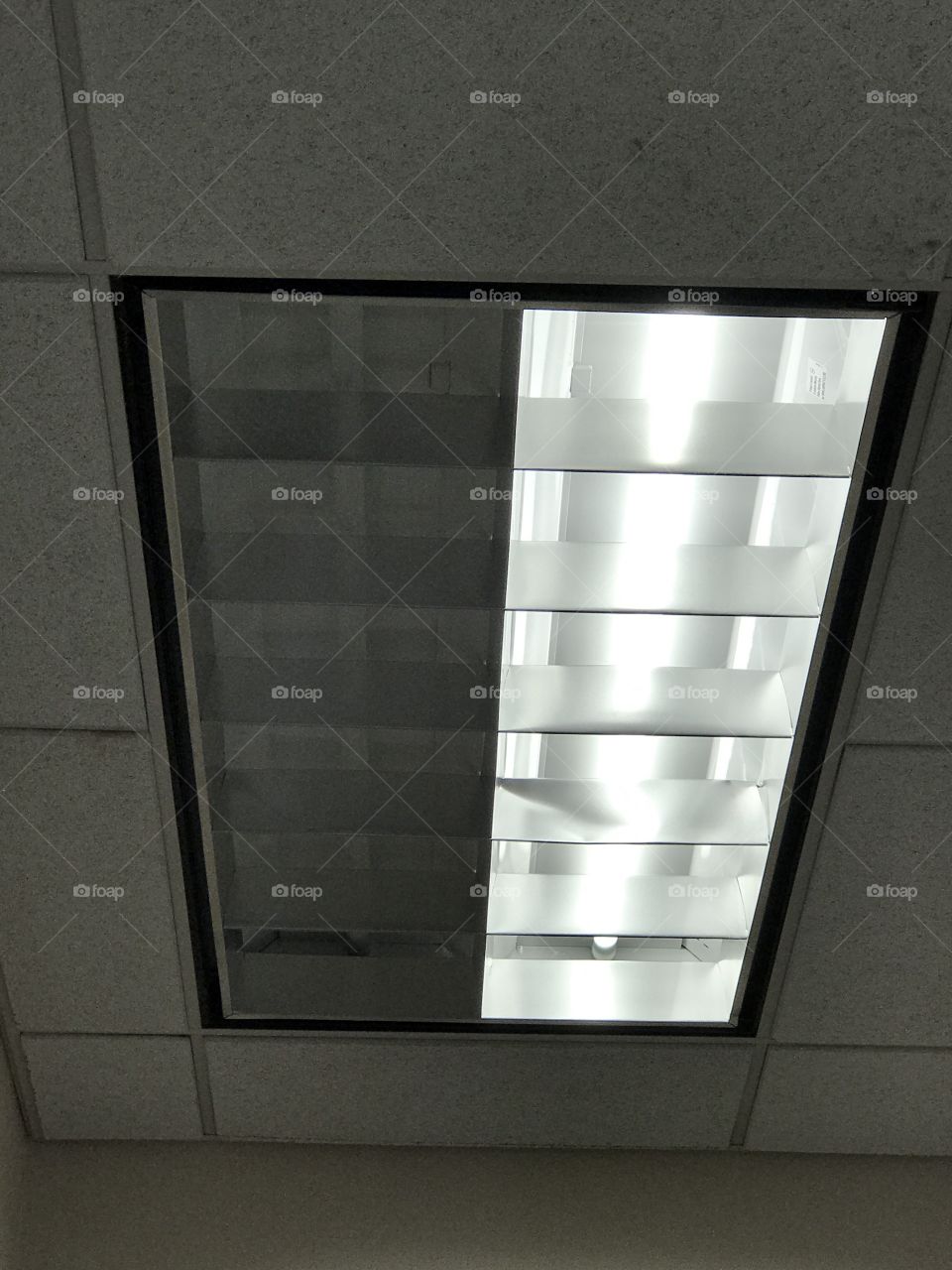 One side of the light has burned out