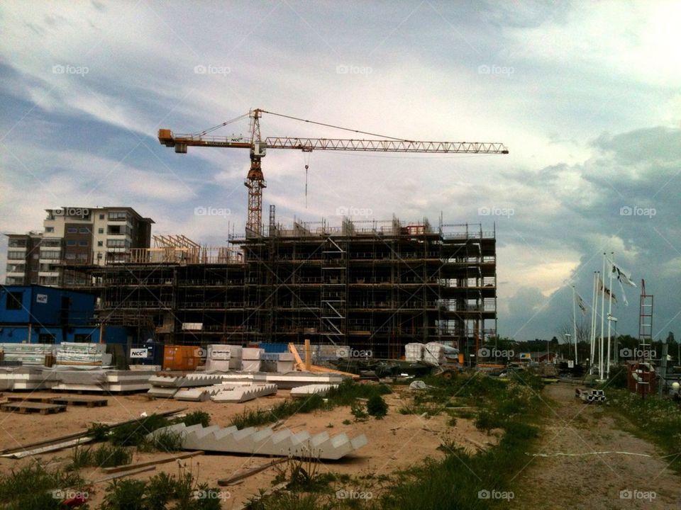 sweden halmstad crane constrictionsite by lenacarlsson