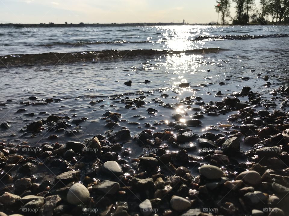 Beautiful sunny reflection on the water