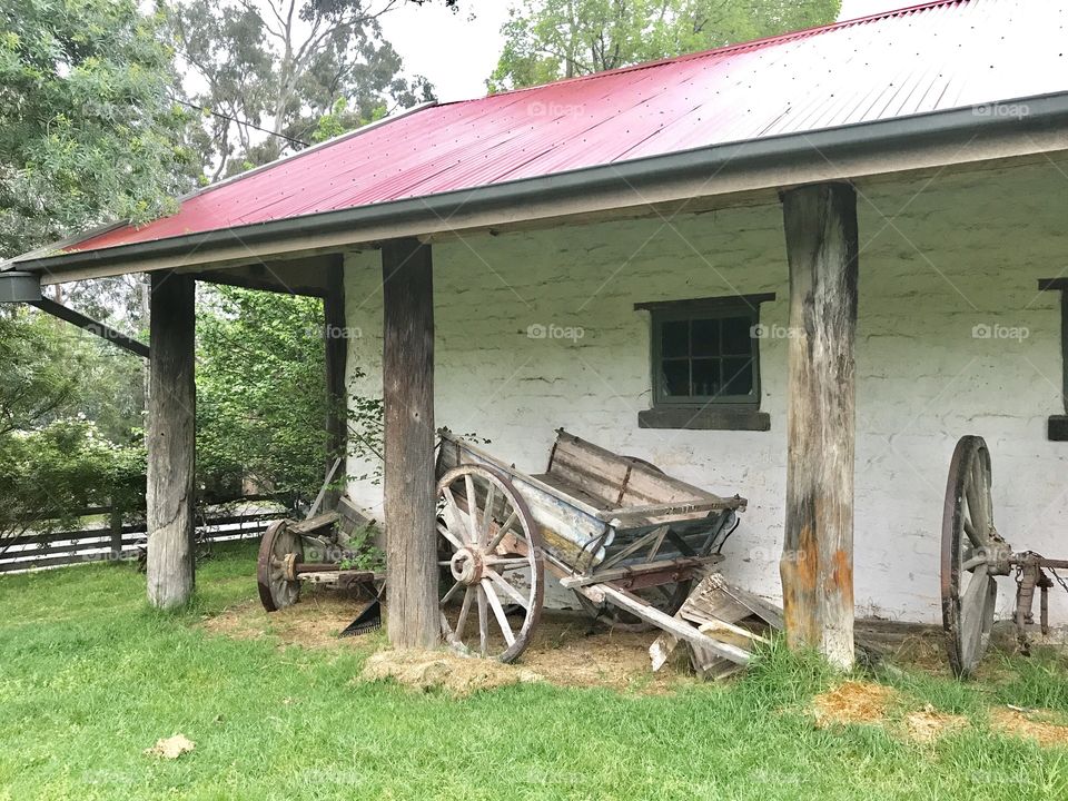 Old farm horse drawn equipment 