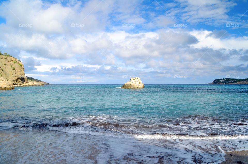 Cala Xarraca beach in Ibiza, Spain