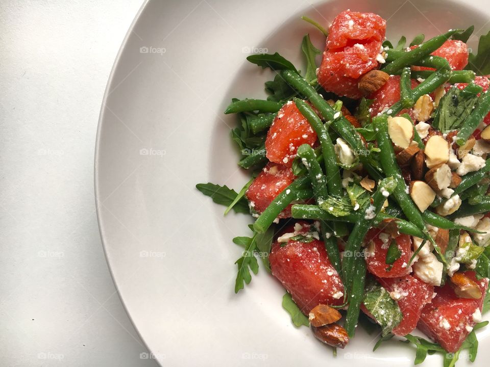 Fresh watermelon and feta salad 