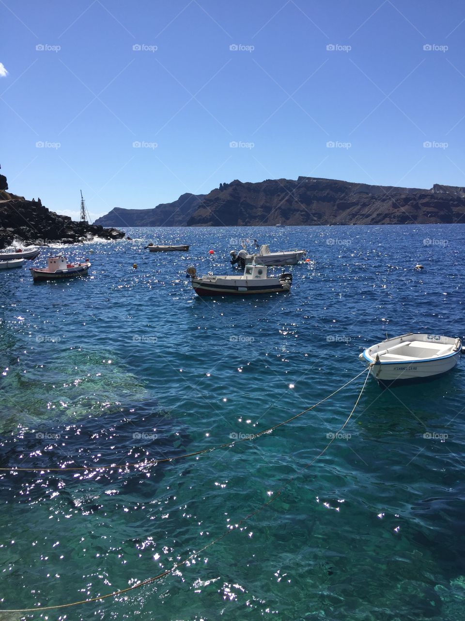 boats on a beautiful sea. 