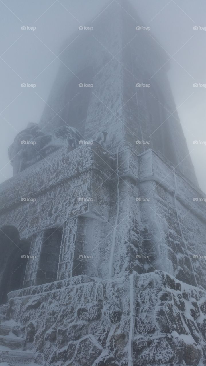 black and white . our climb was 1000 steps from the snow but it was just an uphill