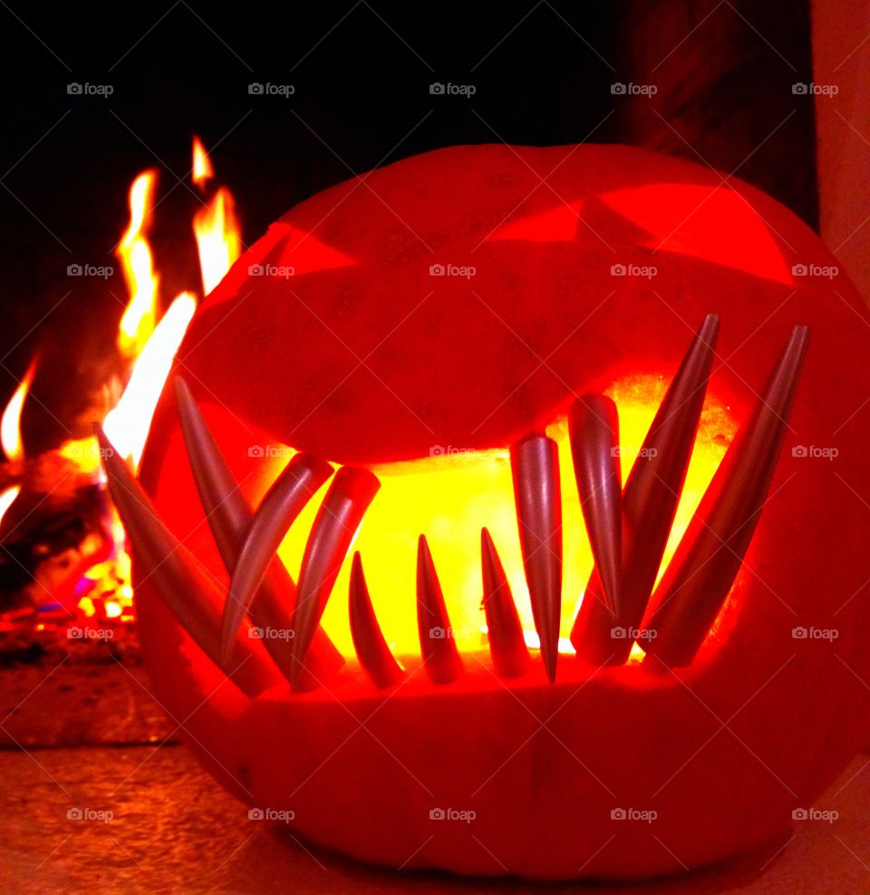 Pumpkin carving. Halloween fun - carving pumpkins