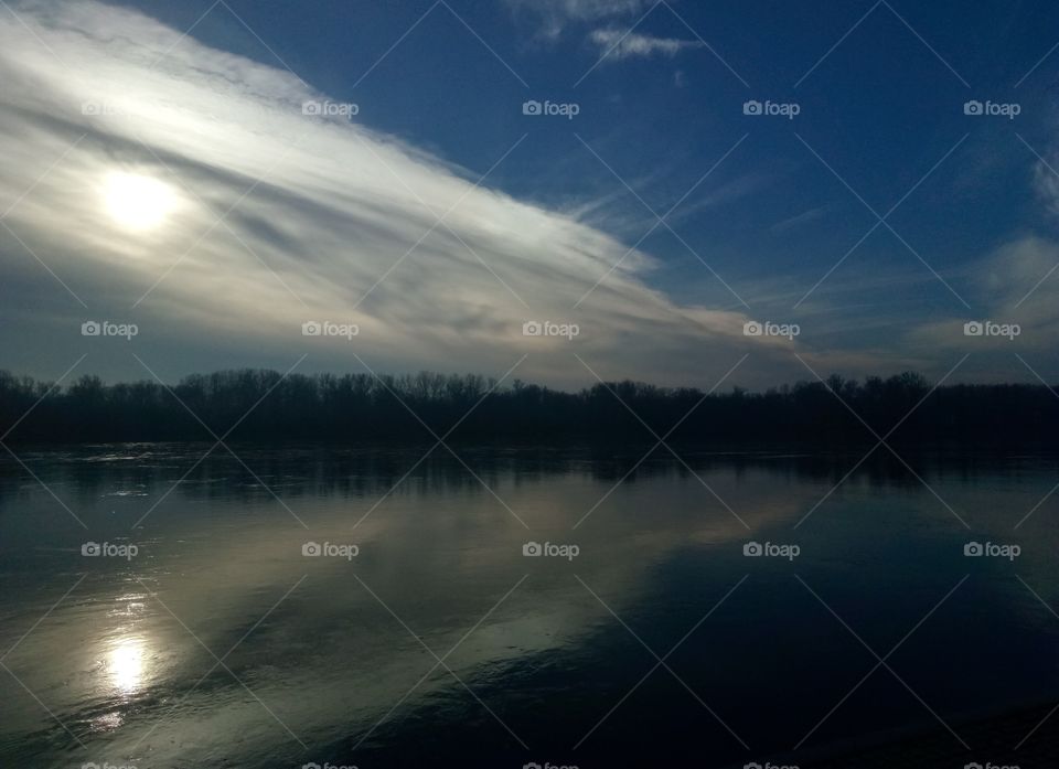 Dawn, Sunset, Lake, Landscape, Water