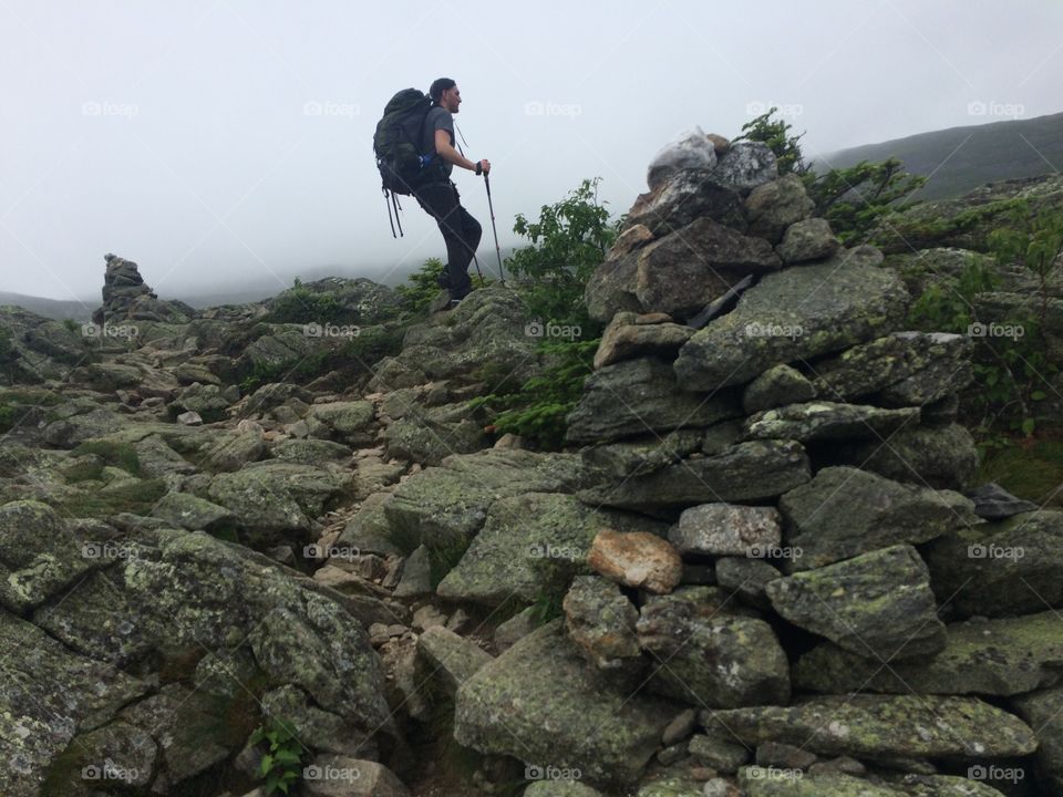 My friend hiked the side of mount madison as we hike the Appalachian Trail through the white mountains of New Hampshire
