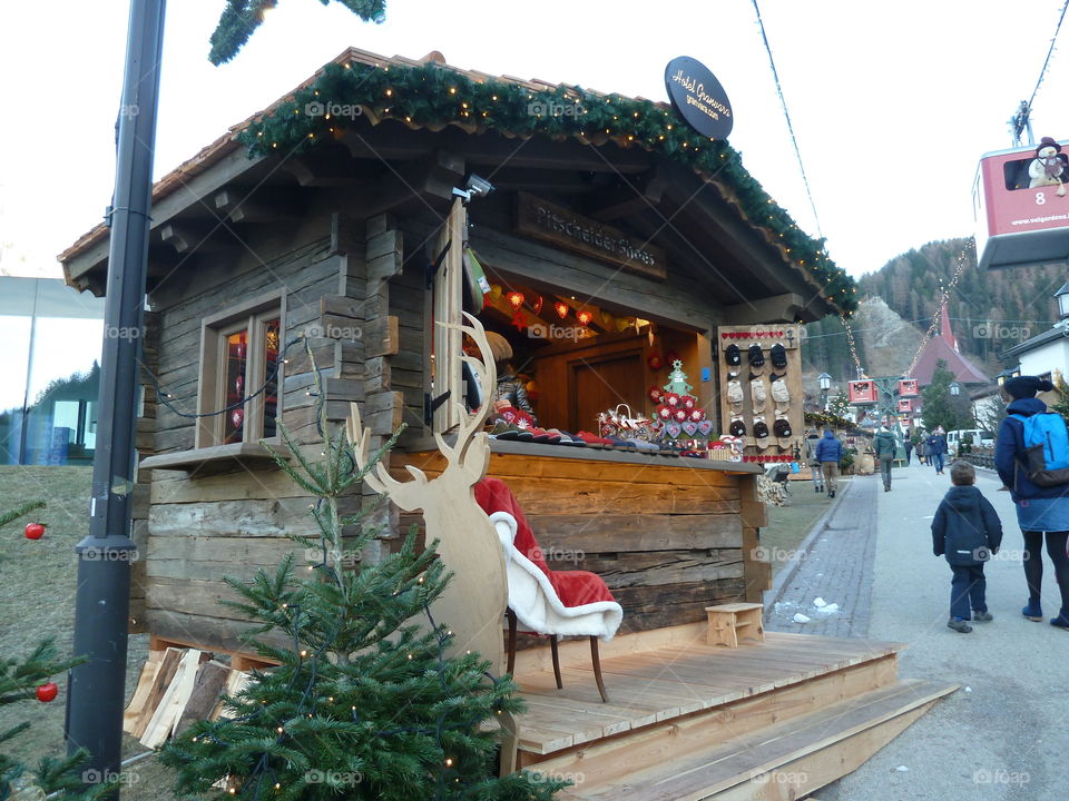 Christmas market in Selva, Italian Dolomites