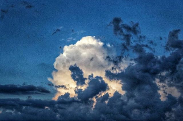 Clouds in the night's sky.