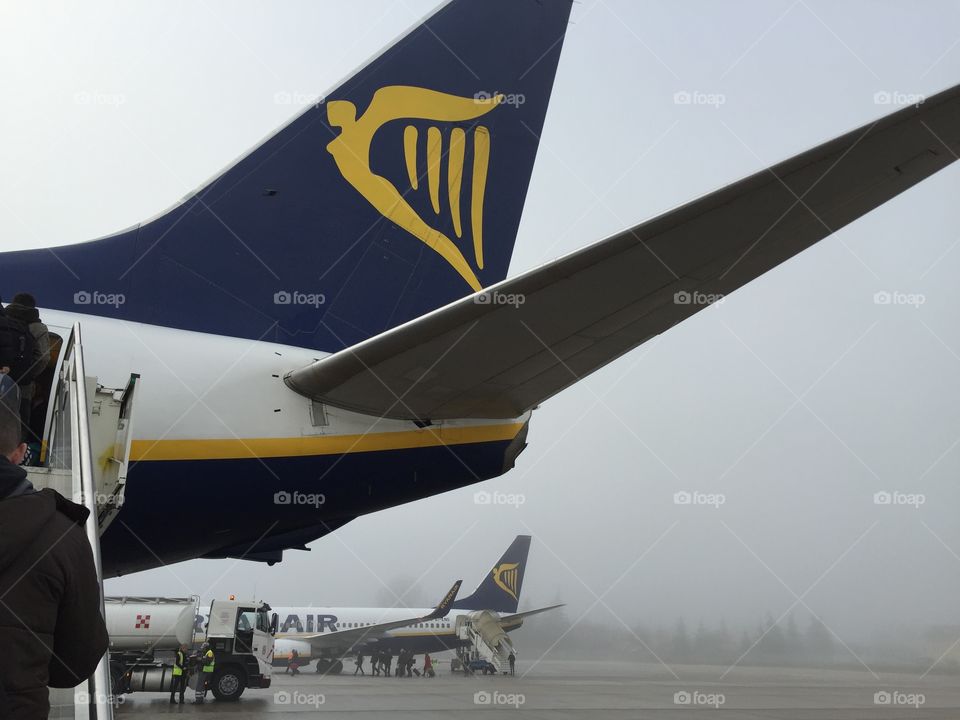 Airplanes in line ready to go 