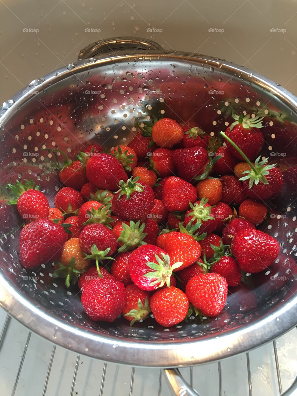 Fresh picked strawberries from the garden