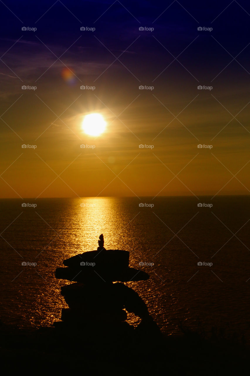 Sunset over black sea. Sunset