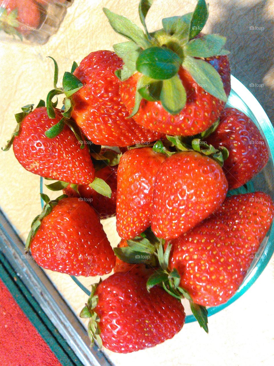 Sweet bowl of strawberries. Summer berries