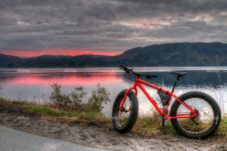 Sunset on bike