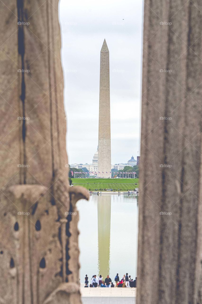 Washington monument from a unique perspective. 