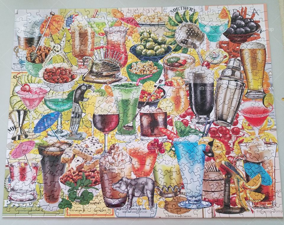 Mixed drinks and snacks puzzle