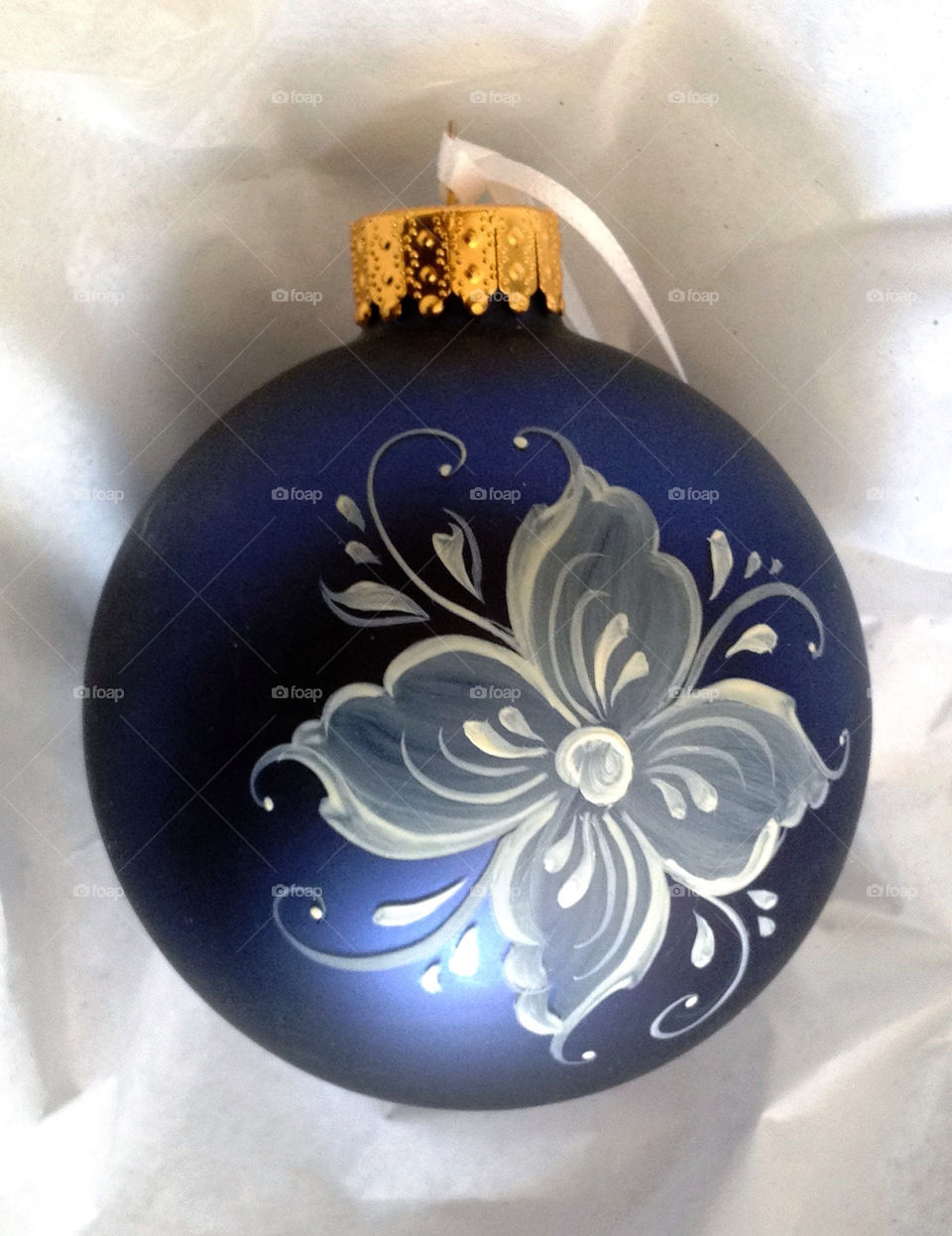 blue christmas art ornament by miowan