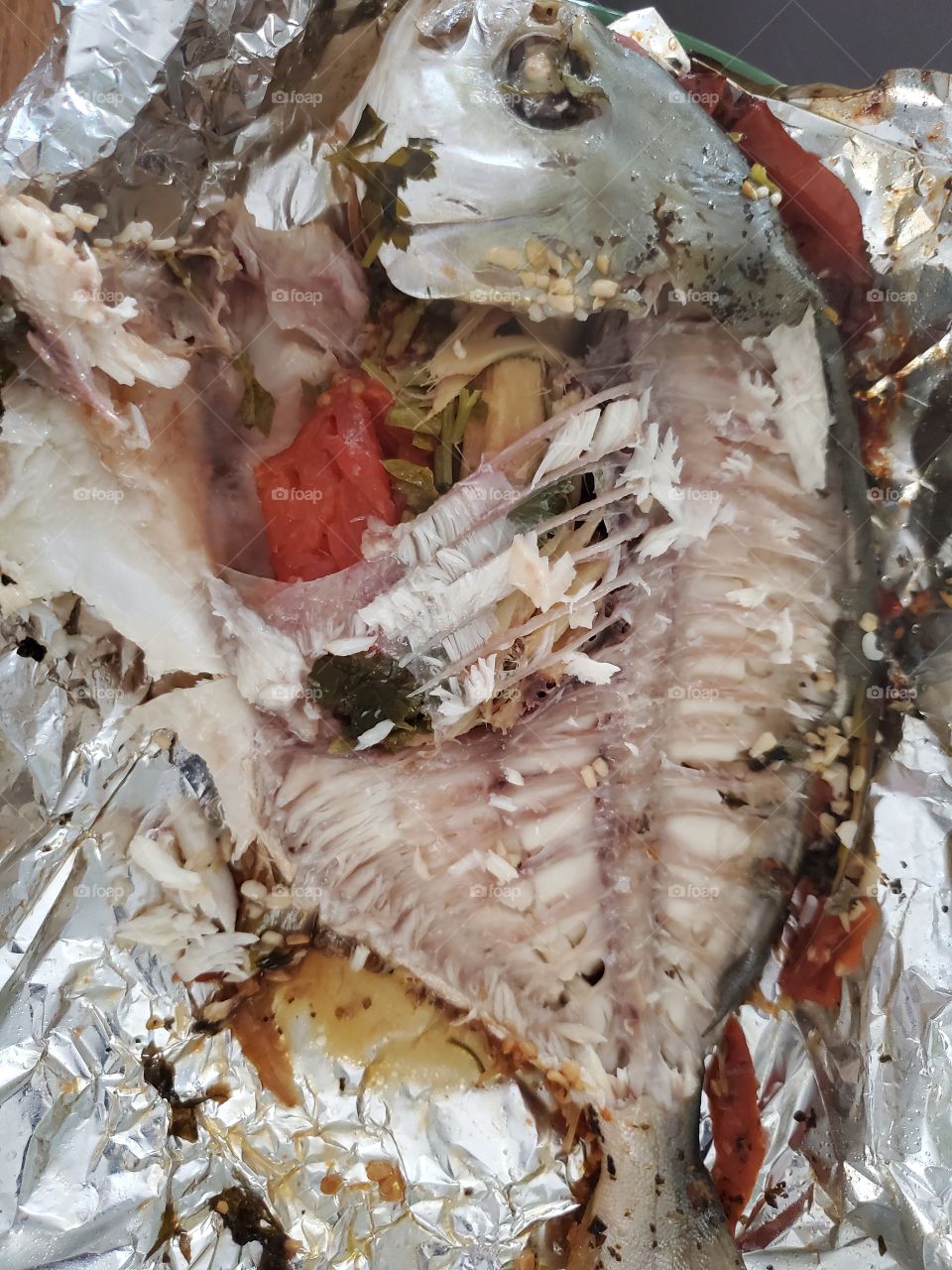 gutted and steamed pomfret