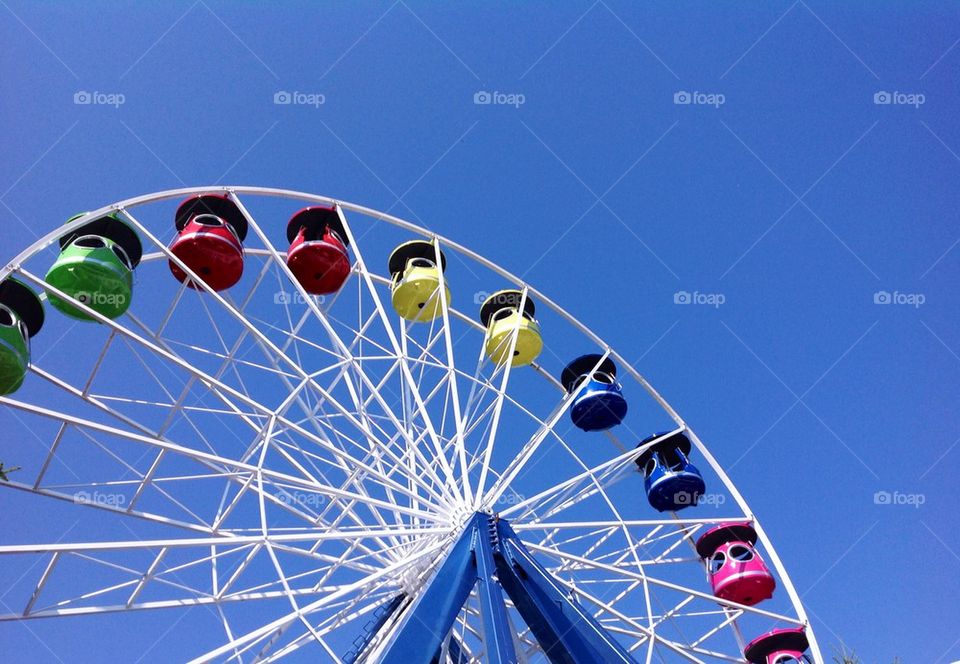 Panoramic wheel in blue sky