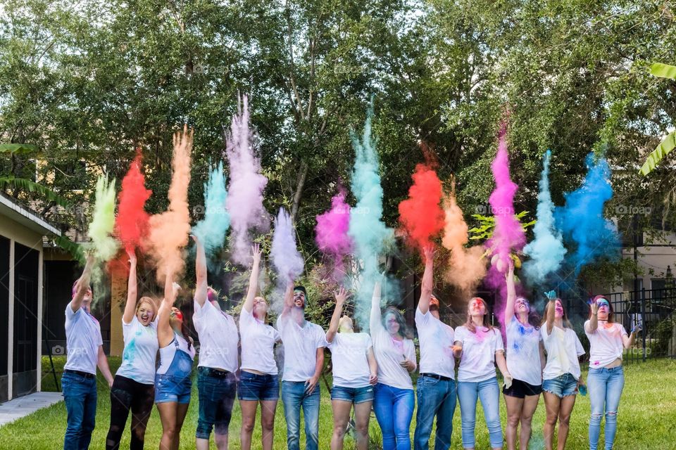 A group of friends having a paint party!