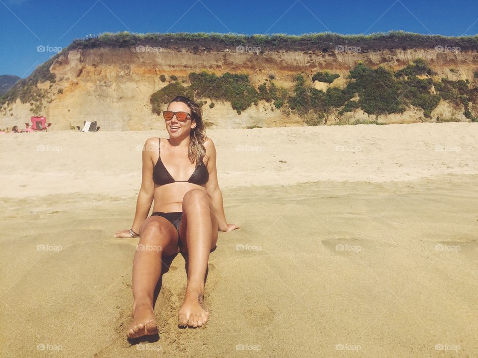 Girl in bikini on beach