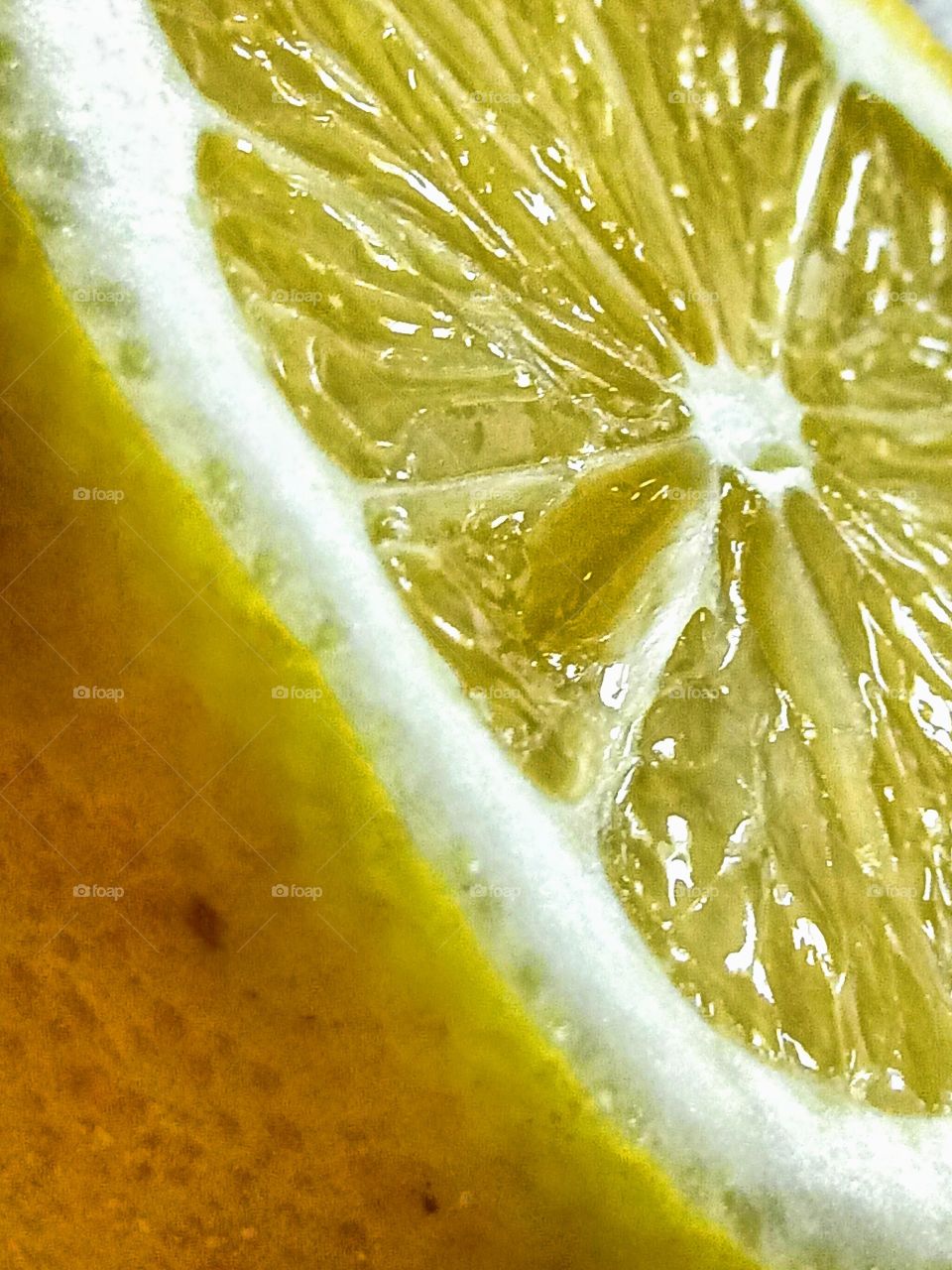 Close-up cut lemon