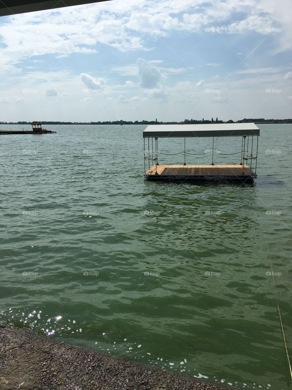 Portable deck on lake Palic