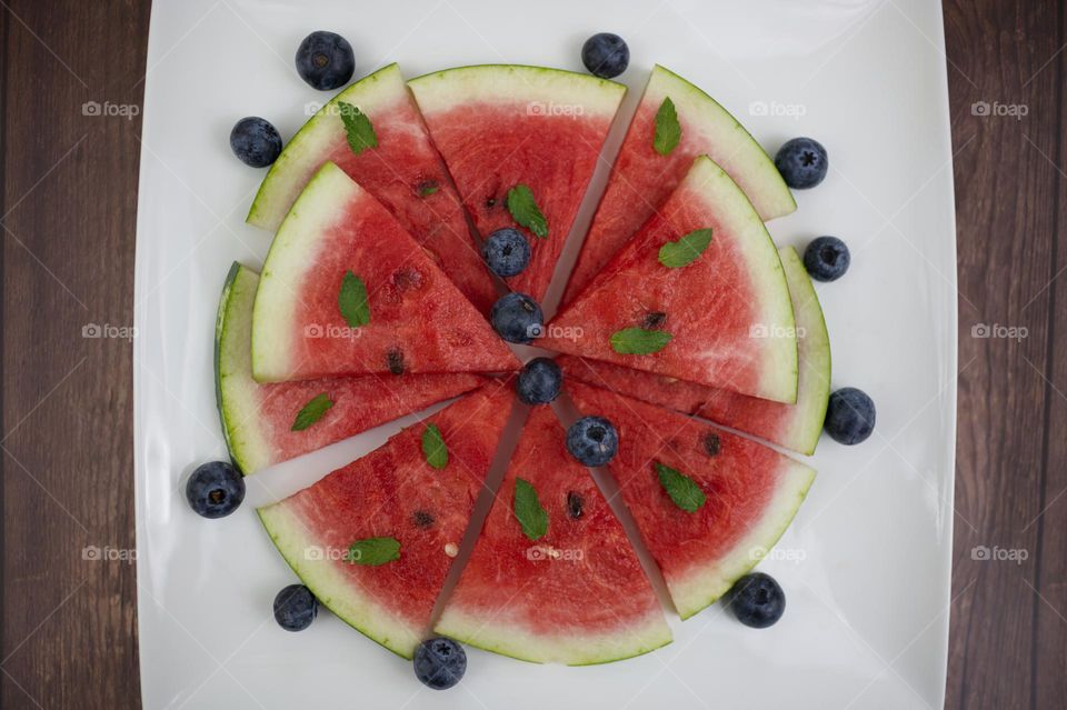 watermelon cut into wedges