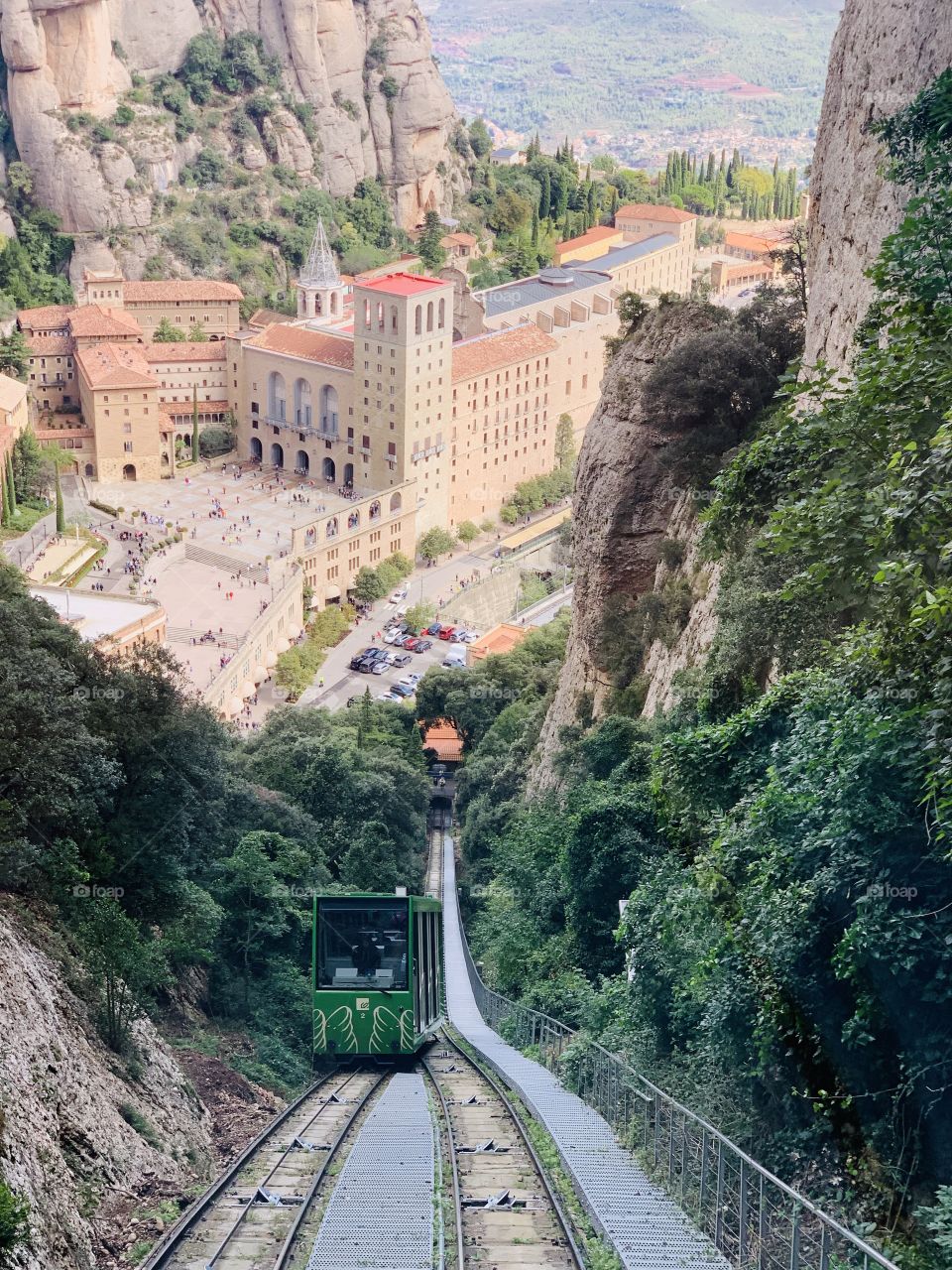 Train going up the mountain 