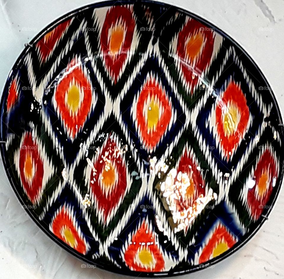 Russian traditional plate on the wall