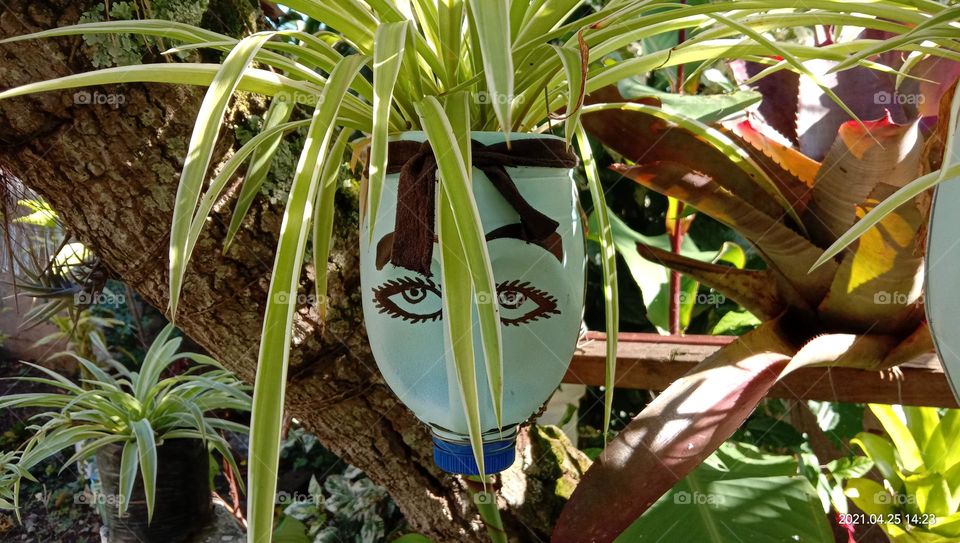 Milk carton planter with artwork