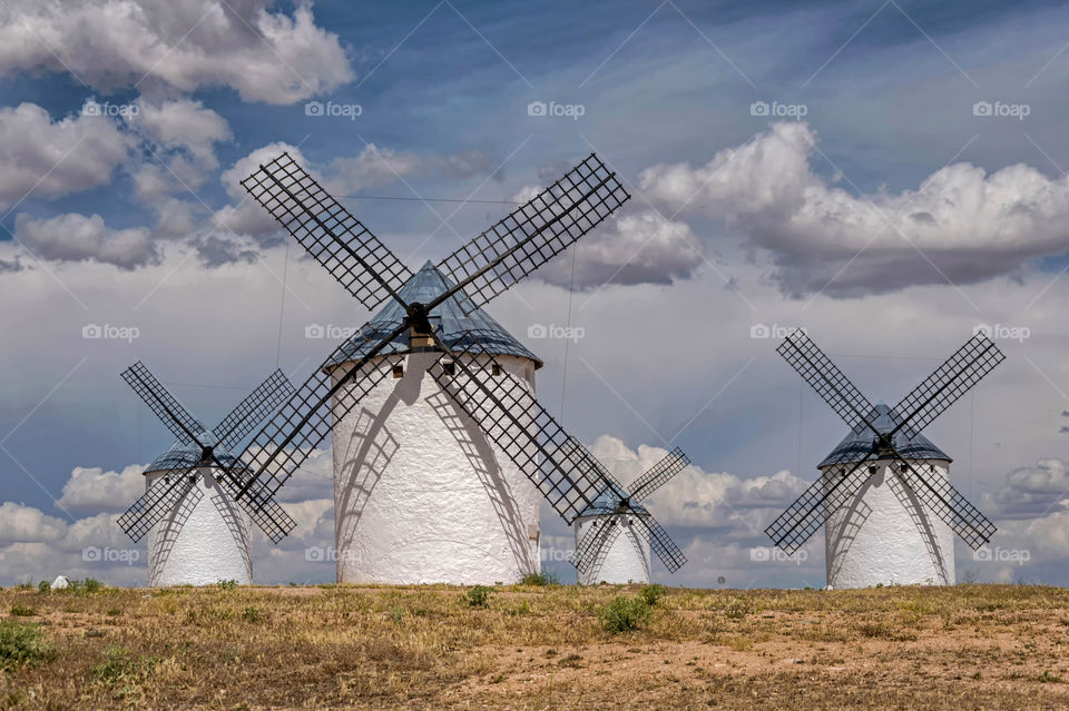 Windmills of Don Quixote in Castilla La Mancha, Spain.