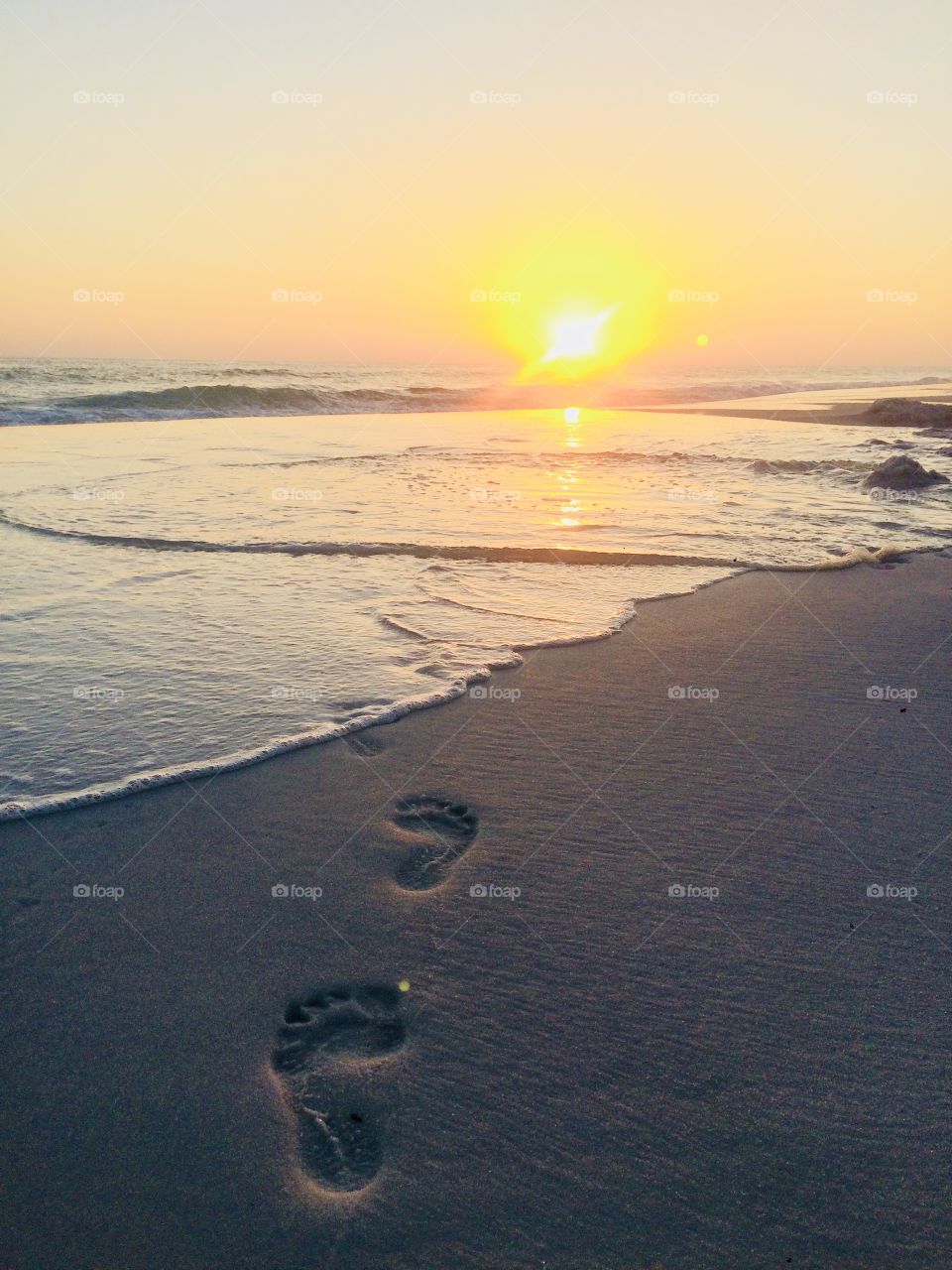 Footprints in the sand. “My precious Child, I love you and will never leave you. When you saw one set of footprints, it was then that I carried you.” -Mary Stevenson