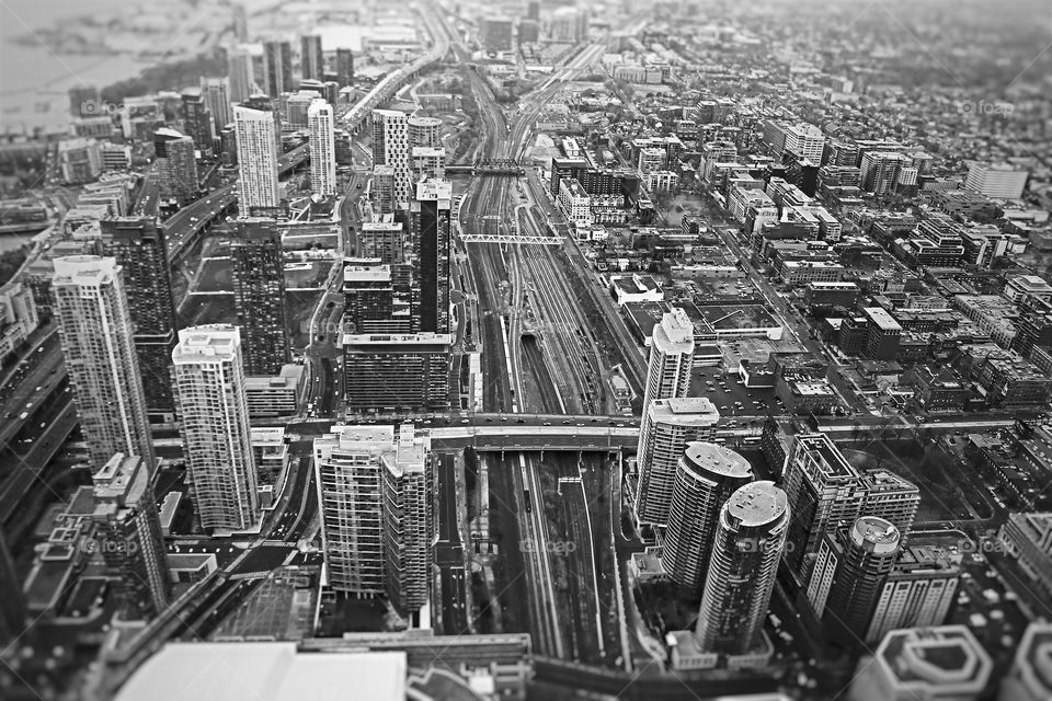 Downtown Toronto Cityscape taken from CN Tower..