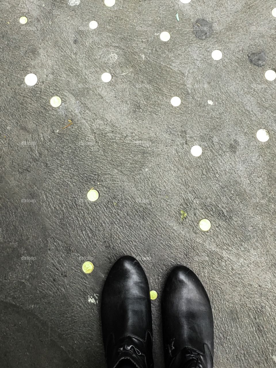 City (Adelaide south Australia) Sidewalk embedded with coins urban lifestyle point of view 