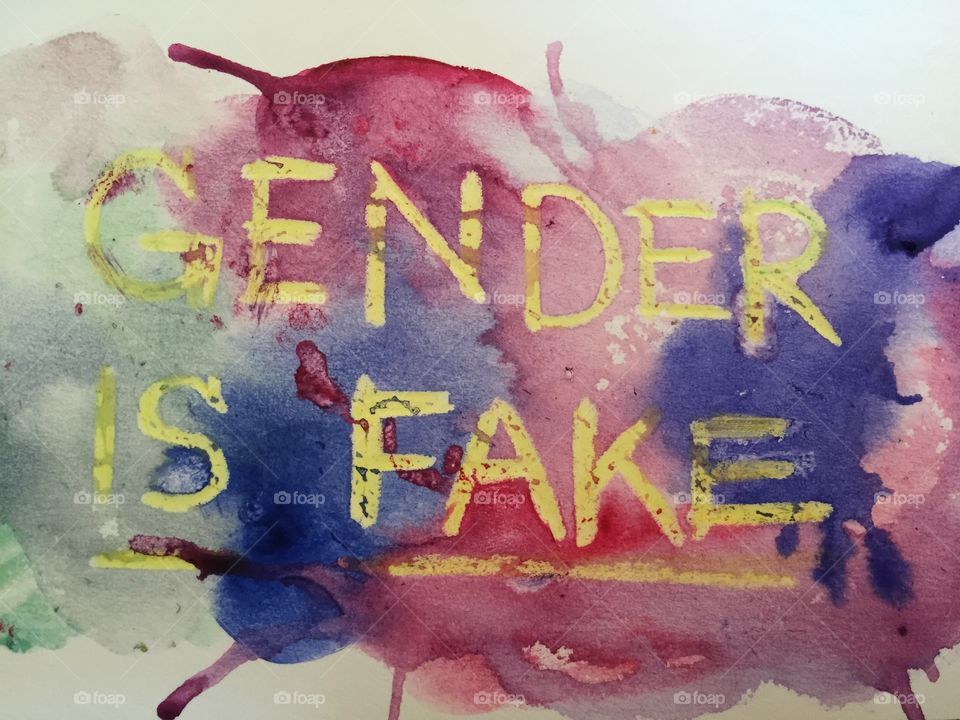 gender is fake watercolor
