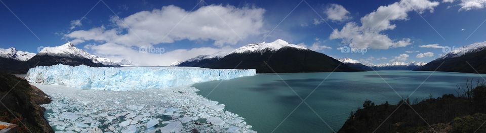 Panoramic view of a glacier