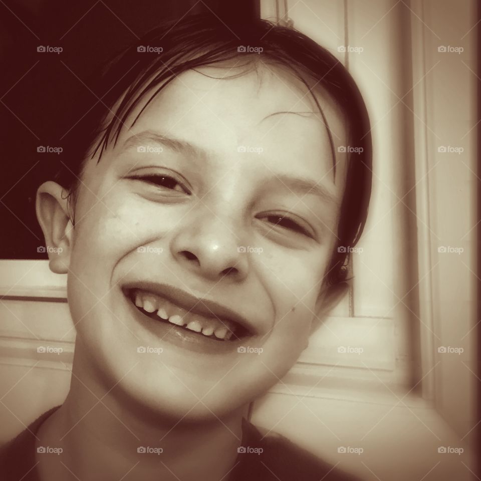 Close-up of a smiling boy