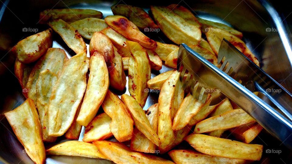 French fries at restaurant