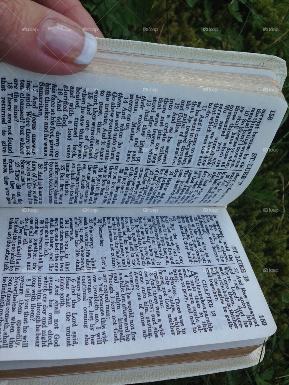 Holy Bible opened to Luke. Holy Bible opened to the book of Luke