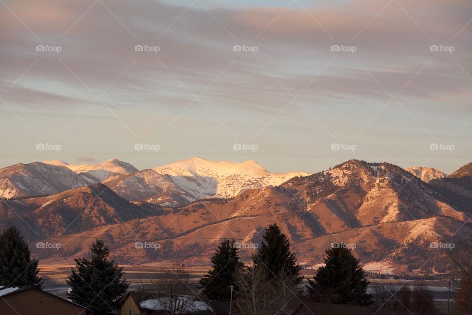 Golden hour over the Rocky Mountains