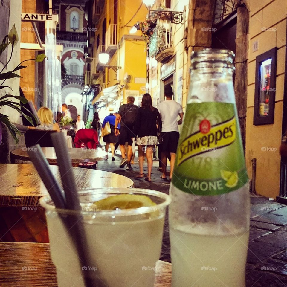 cocktails in Sorrento. a relaxing evening on a typical Sorrento street
