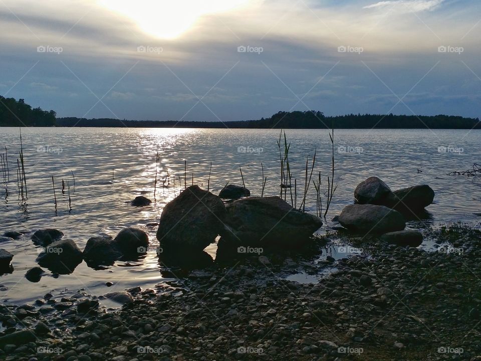 Evening view of a lake