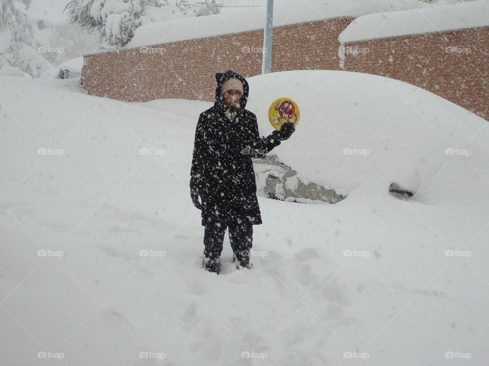 Snow strong. In the middle of the big one,Italy