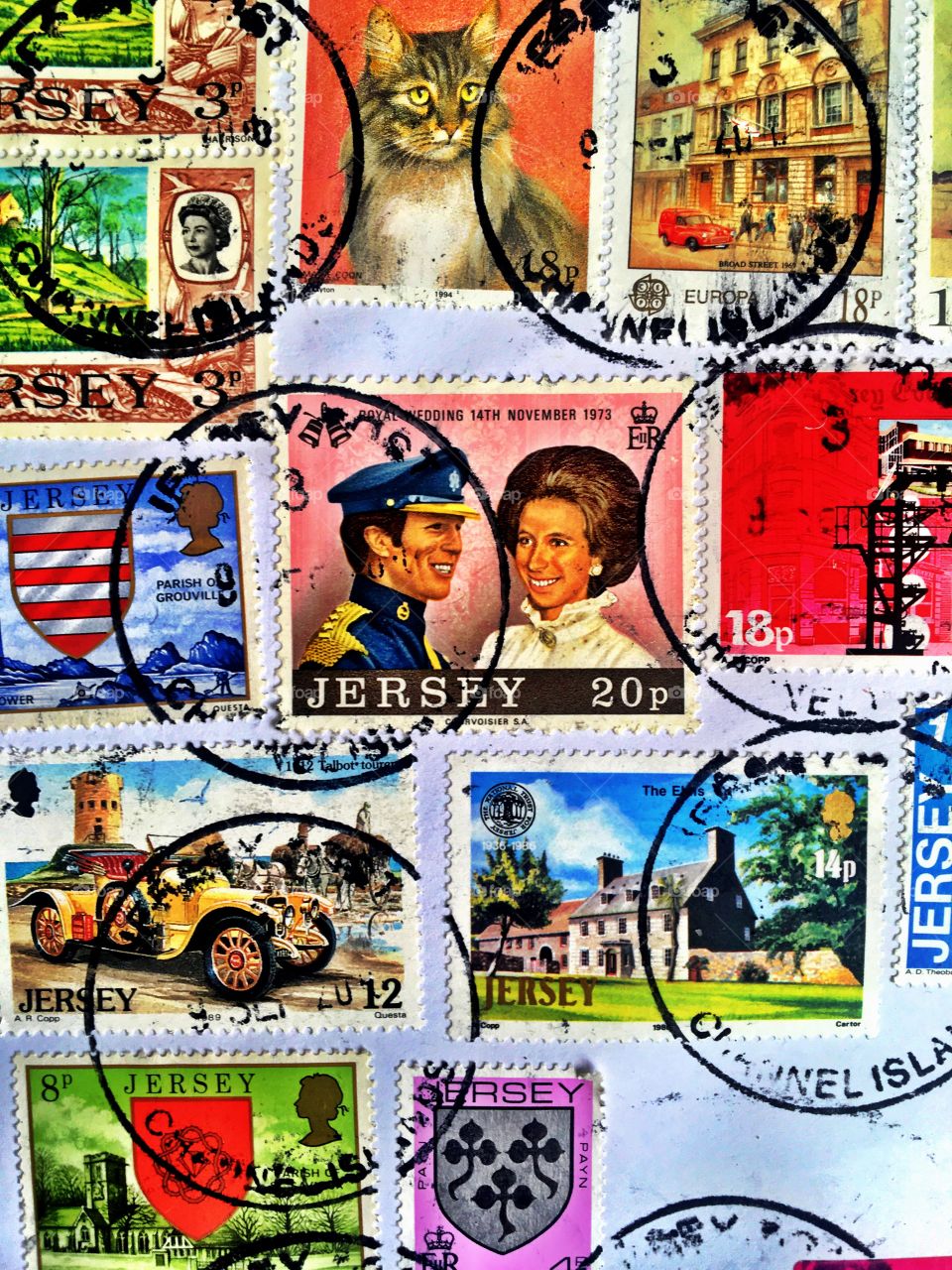 Used postage stamps 